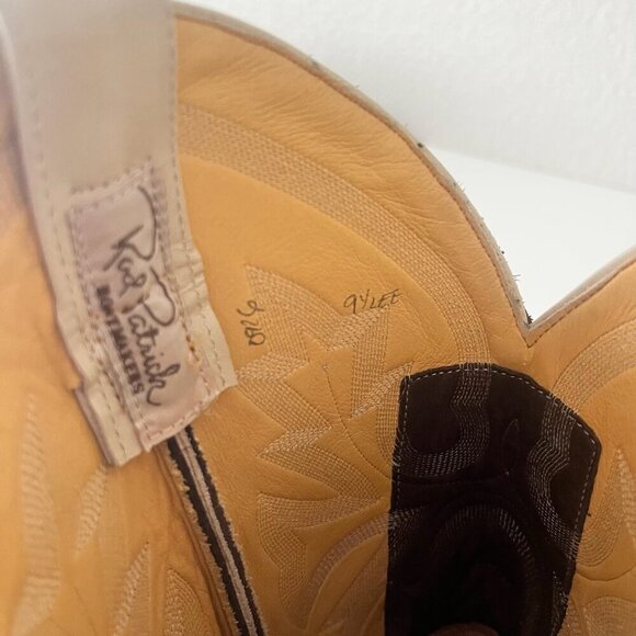 NEW Rod Patrick Womens Cowboy Boots 9.5EE Western Cowgirl Brown Ivory Contrast - Picture 9 of 11